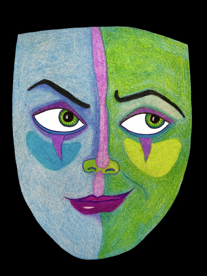 Skeptical Mask Drawing by Lorena Cassady