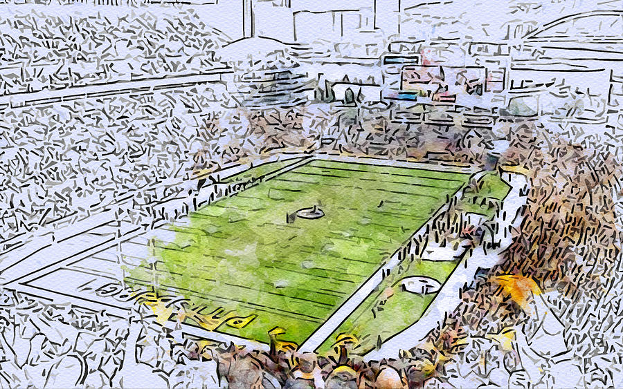 Pittsburgh Drawing - Sketch 288 Heinz Field Pittsburgh Steelers Stadium Pennsylvania Usa Nfl National Football League Panthers Ncaa American by Edgar Dorice