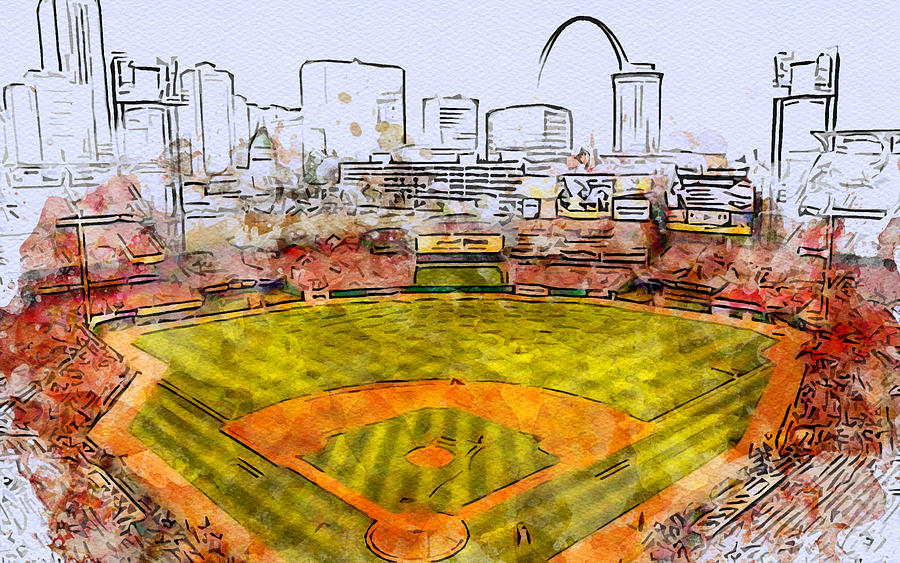 Sports Drawing - Sketch 432 New Busch Stadium Nfl IIi St Louis Cardinals Usa Missouri America by Edgar Dorice