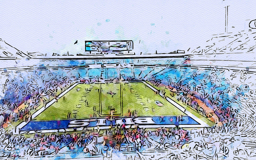 Buffalo Drawing - Sketch 436 New Era Field Buffalo Bills Football Stadium American Nfl National League Sports Arena Usa by Edgar Dorice