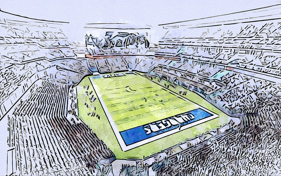 Football Drawing - Sketch 511 San Diego Chargers Stadium National Football League American Soptrivnaya Arena Los Angeles Nfl by Edgar Dorice