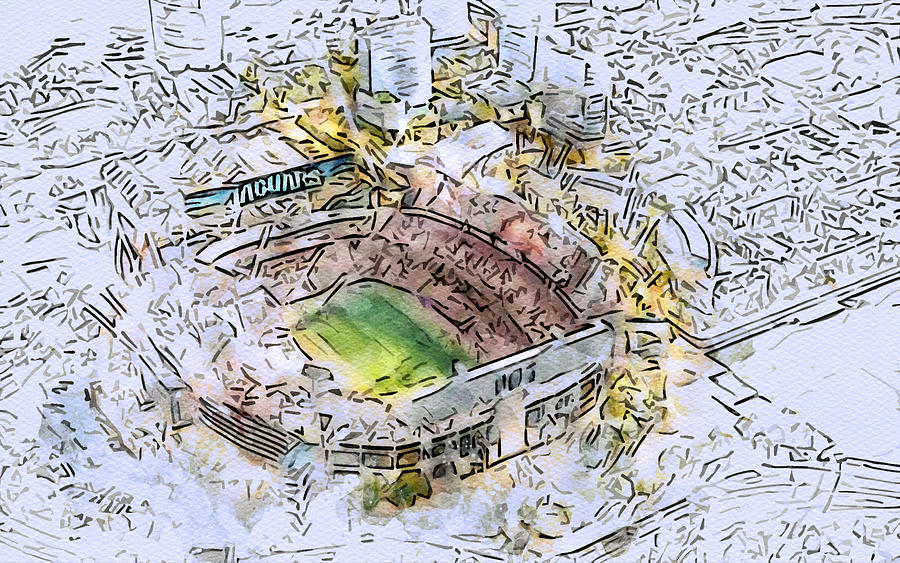 Jacksonville Drawing - Sketch 581 Tiaa Bank Field Jacksonville Jaguars Stadium American Football Nfl Stadiums Florida Usa by Edgar Dorice