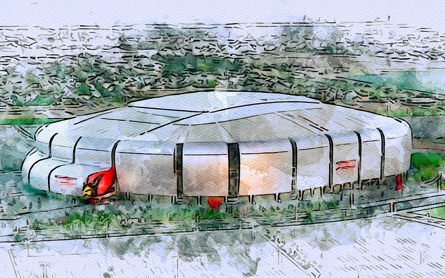 Phoenix Drawing - Sketch 601 University Of Phoenix Stadium State Farm Arizona Cardinals Fiesta Bowl Nfl Ncaa Glendale Usa by Edgar Dorice