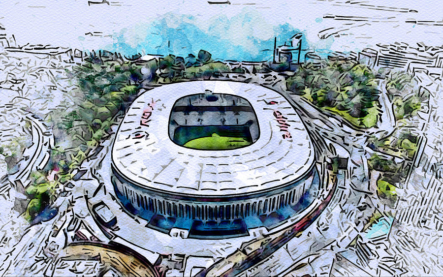 Sketch 613 Vodafone Park Arena Turkish Football Stadium Besiktas Istanbul Turkey Summer Modern 3892