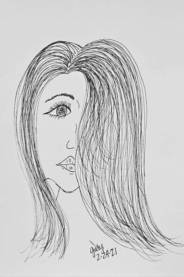Sketch Challenge - Hair Drawing by Gaby Ethington - Fine Art America