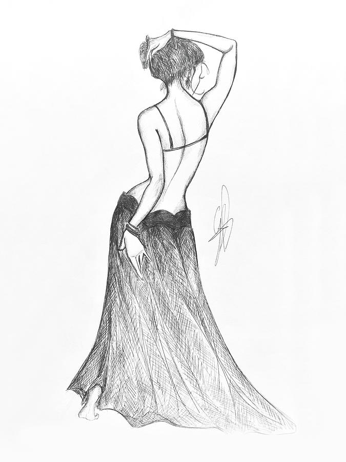 Sketch Drawing Of Belly Dancer Drawing by Alessandro Della Torre - Fine ...