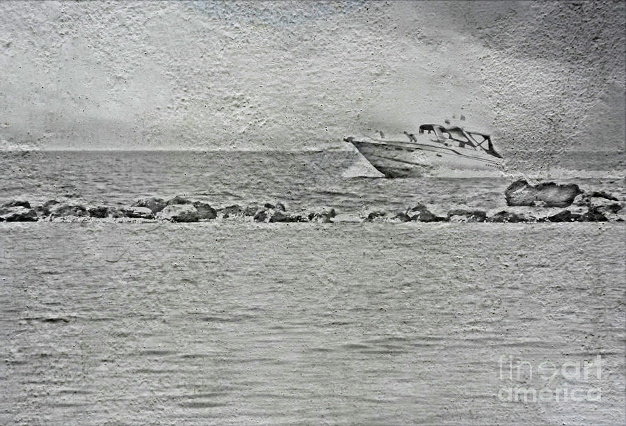 Sketch Effect Of A Speed Boat Limassol Cyprus Aug-2012 Photograph