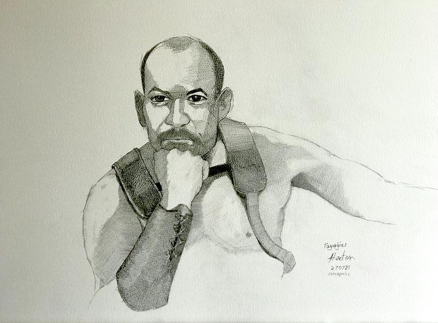 Sketch for Hector Drawing by Ray Agius