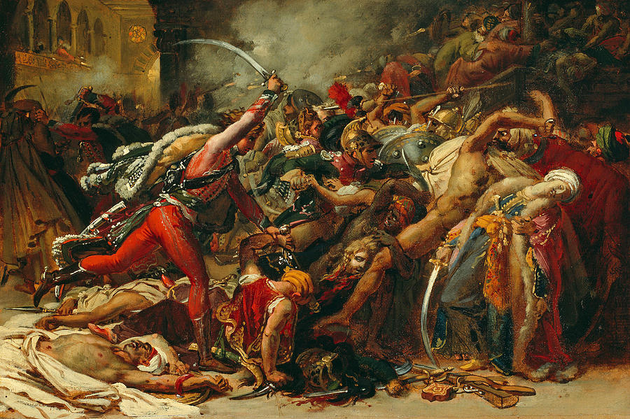Sketch for The Revolt of Cairo Painting by Anne-Louis Girodet de Roussy-Trioson