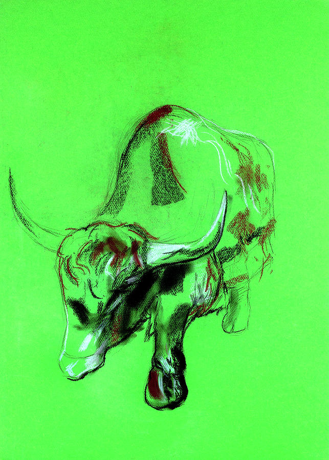 Sketch Of A Buffalo Pastel