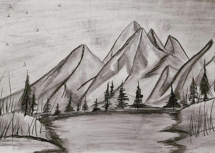 Sketch of a landscape  Drawing by Don Ravi