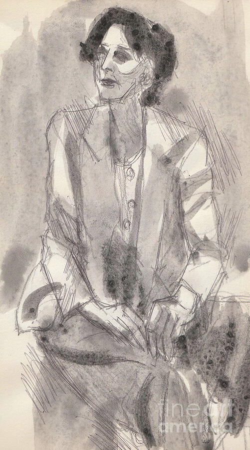Sketch Painting - Sketch of a woman by Richard E Arnold