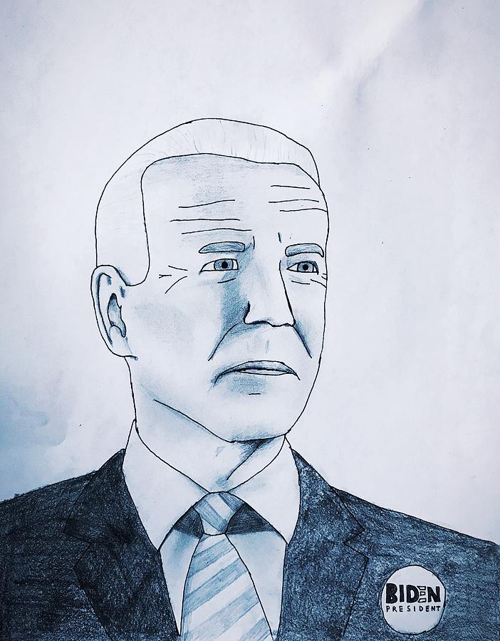 Sketch Of Biden Drawing By Sarah Bassett 8006