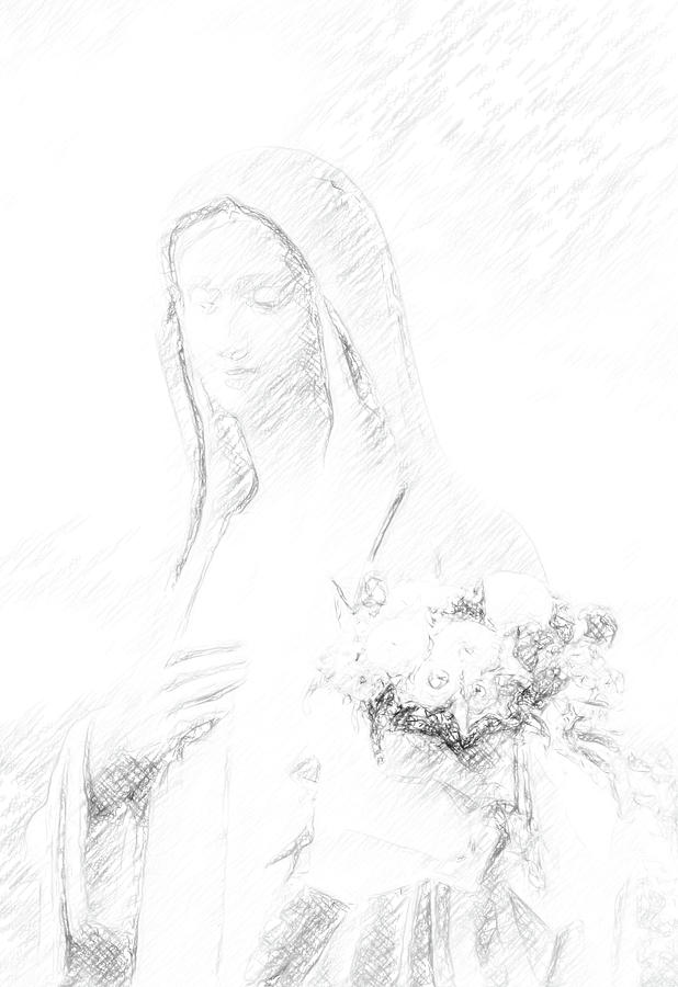 sketch of The Blessed Virgin Mary Photograph by Vivida Photo PC
