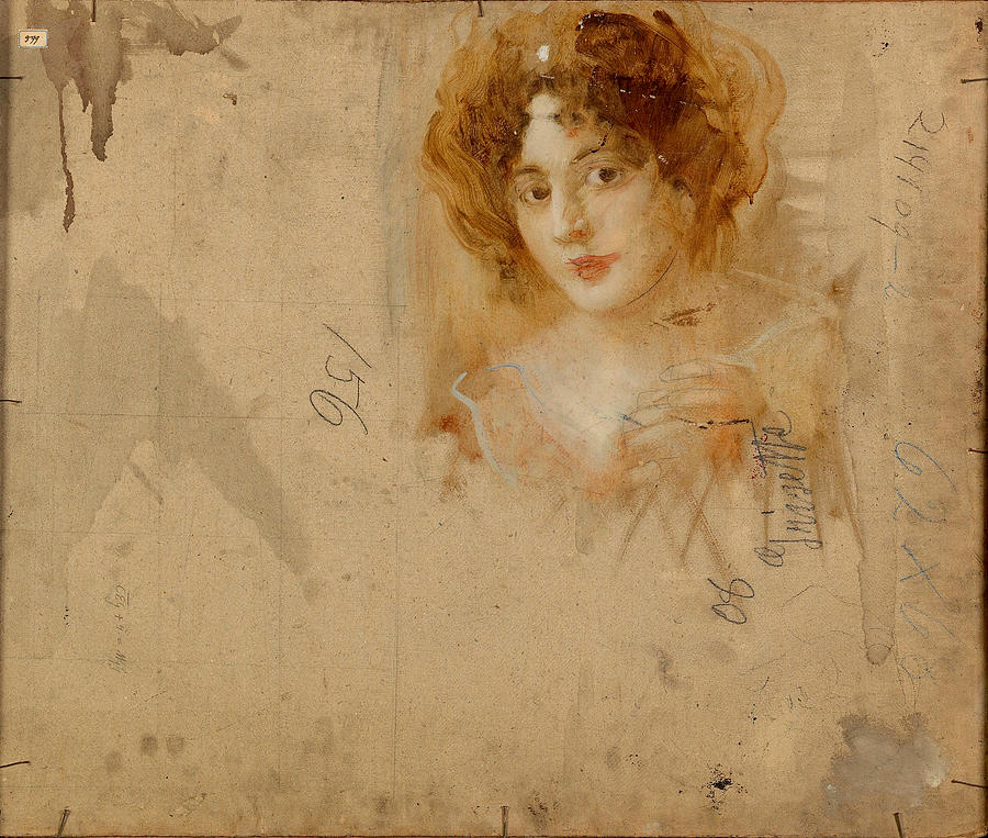 Flower Painting - Sketch of the Head of a Woman by Eduard Veith
