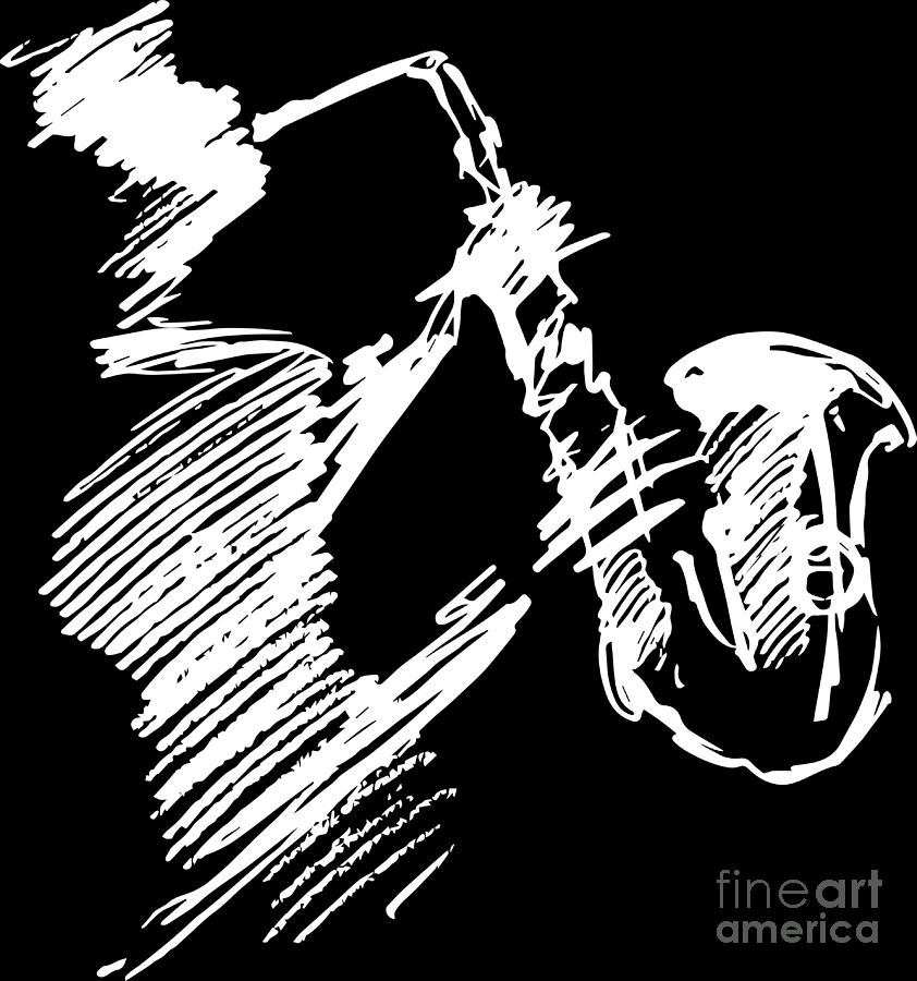 JAZZ Concept, Man Playing the Saxophone, Music Illustration, Hand Drawn,  Sketch Logo Stock Vector - Illustration of flat, object: 159304951