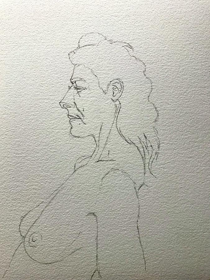Sketch Sera in Profile Drawing by Ray Agius