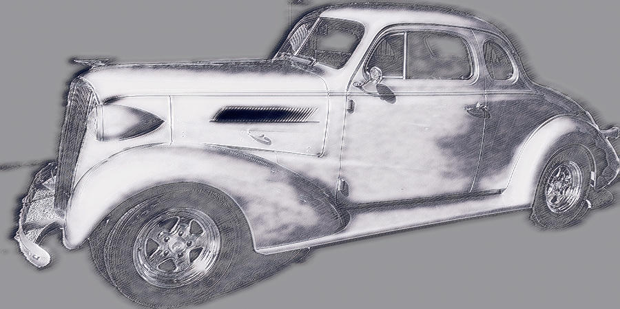 Sketch Two Door deuce Coupe Photograph by Cathy Anderson