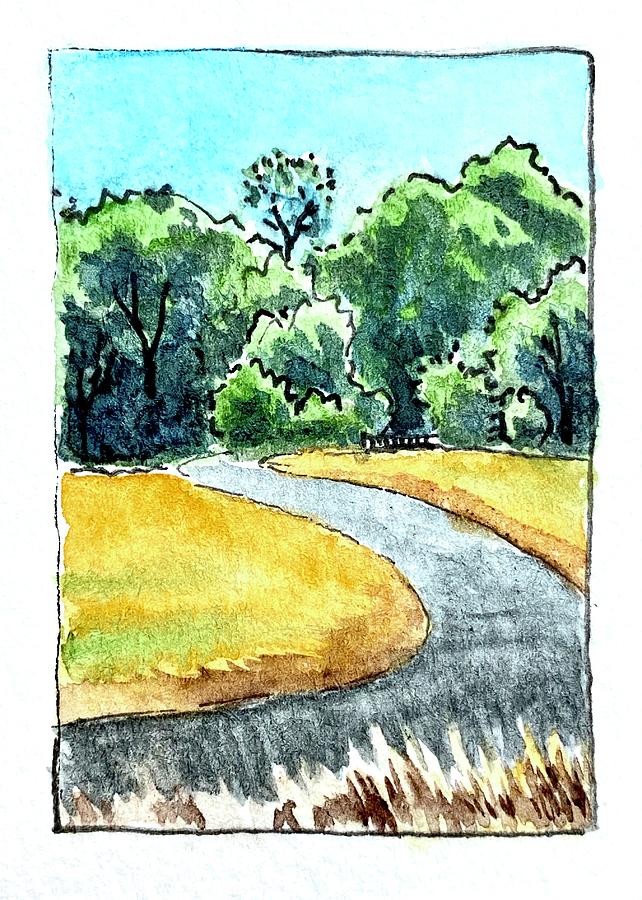 Sketch. Winding road Painting by Masha Batkova