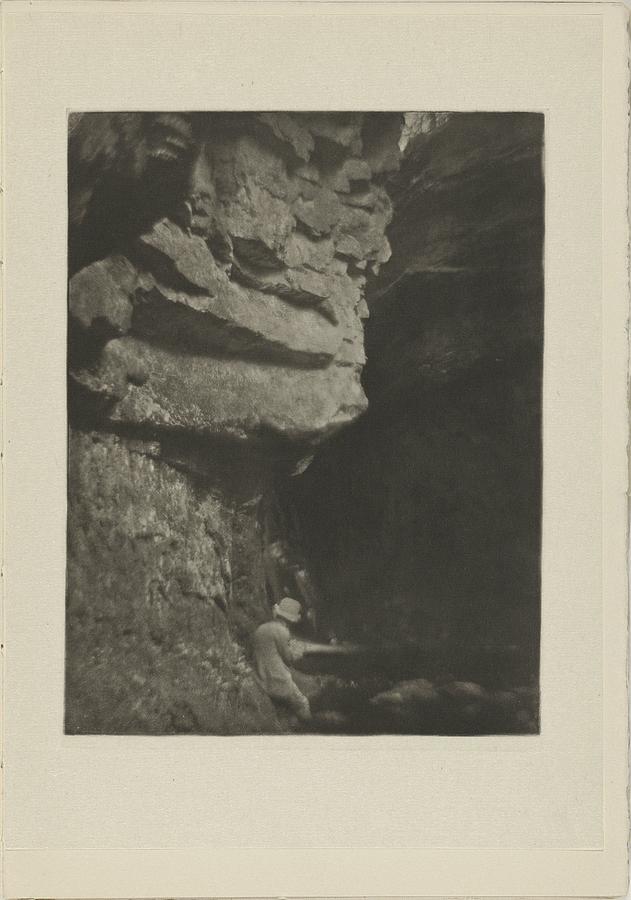 Sketching man in rocky landscape, James Craig Annan, 1910 Painting by ...