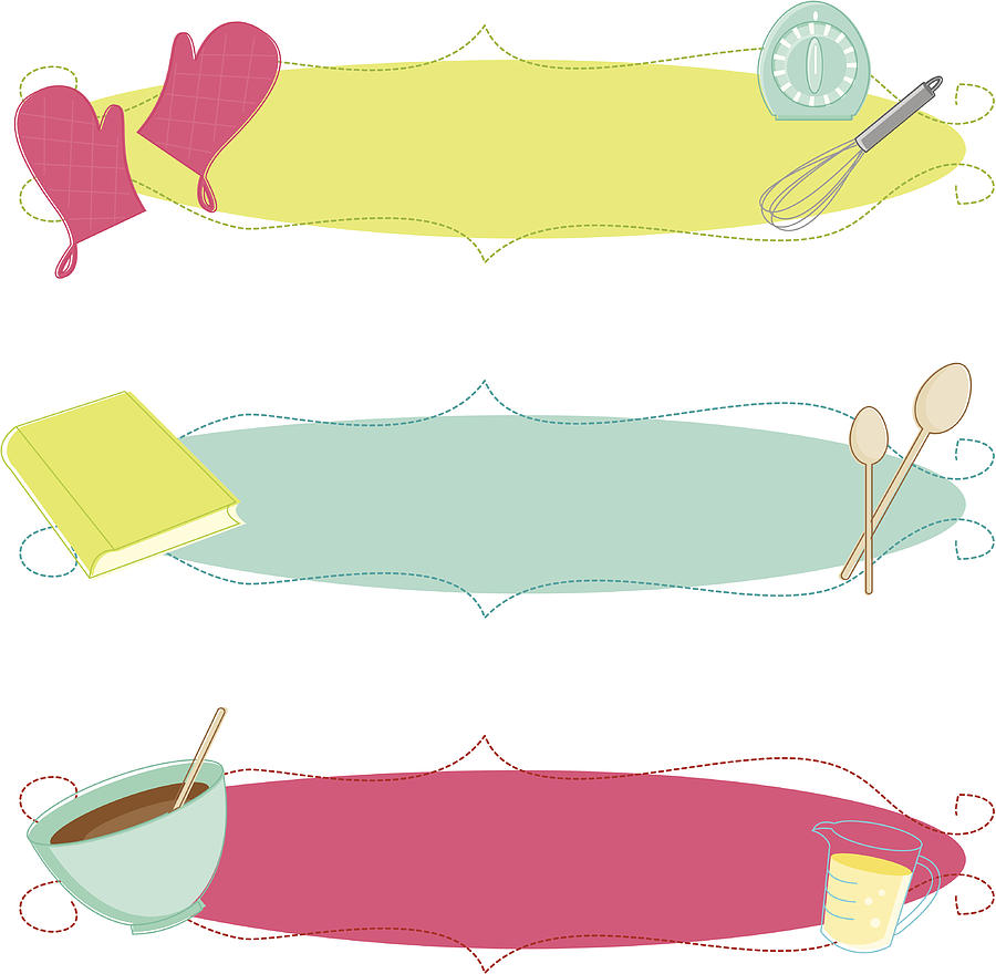 Sketchy Baking Banners Drawing by KathrynSK