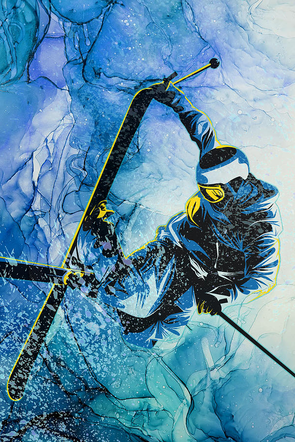 Ski Fun 03 Painting by Miki De Goodaboom