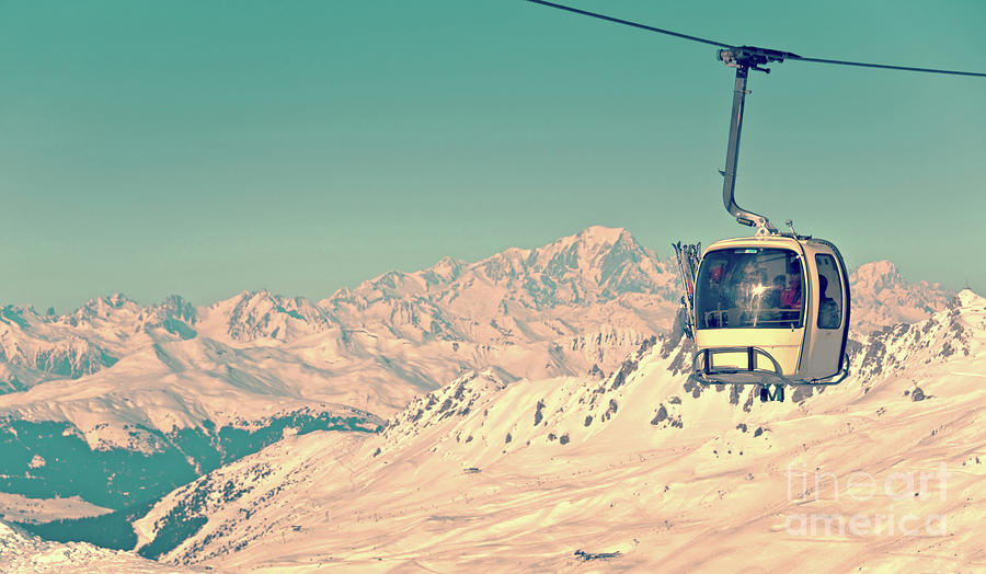 Ski gondola in the Alps Photograph by Delphimages Photo Creations