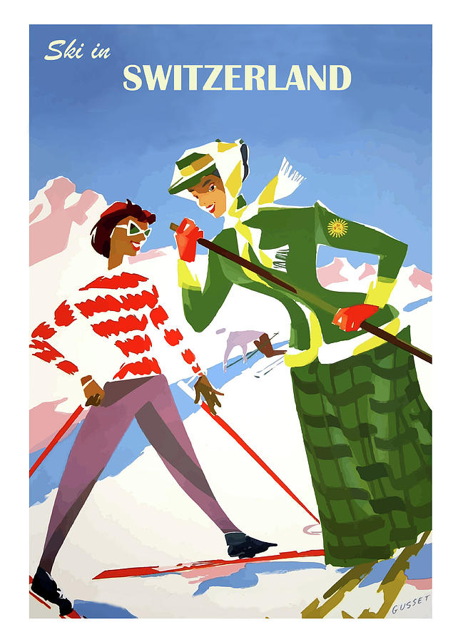 Ski in Switzerland Painting by Long Shot