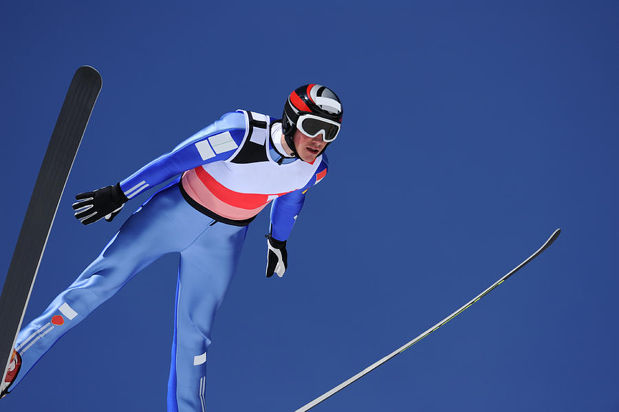 Ski jumper portrait Photograph by Technotr