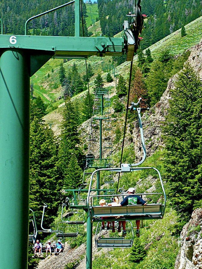 Ski Lift Ride on Bald Mountain, Ketchum, Idaho. Photograph by Ruth ...