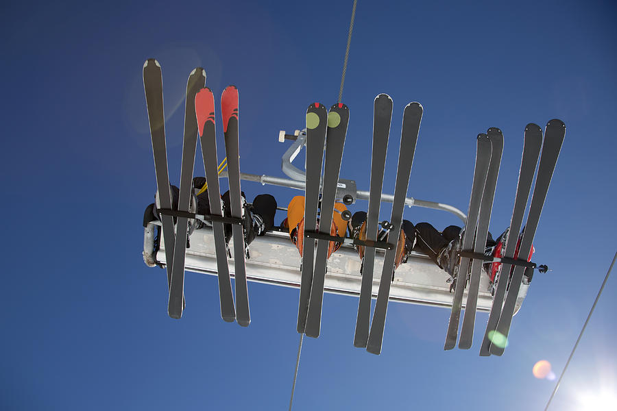 Ski lift seen from below Photograph by Chris Tobin