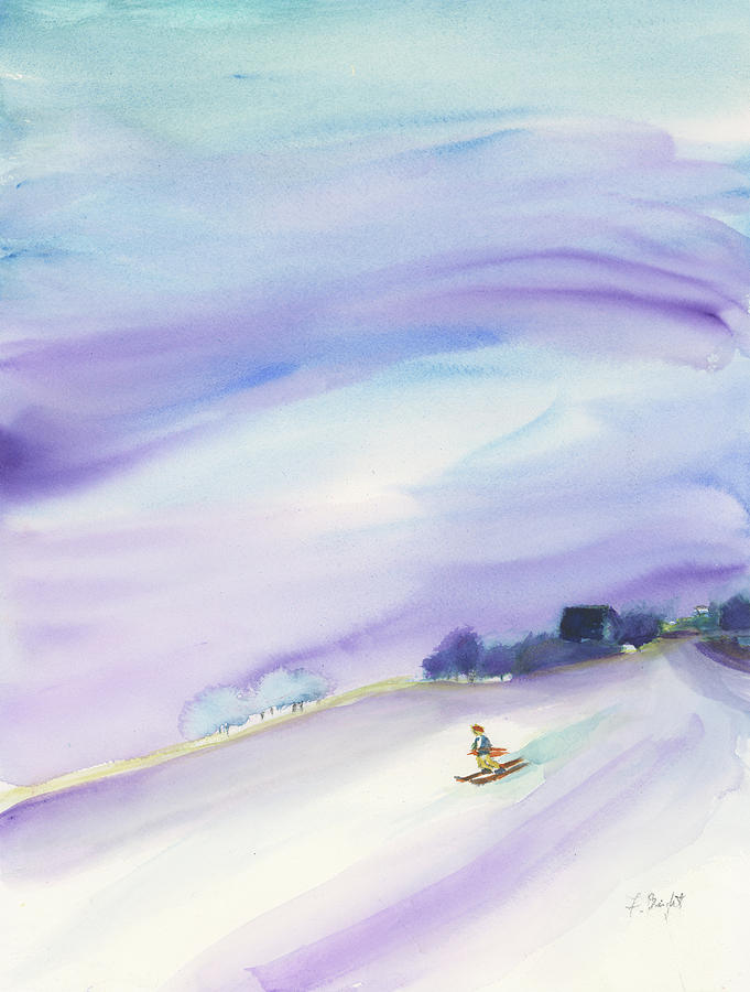 Ski Pastel 2 Painting by Frank Bright