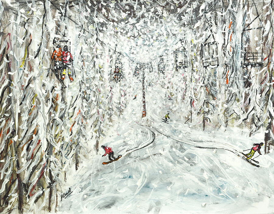 Ski Print Bar UE chair Steamboat in a Snowstorm Painting by Pete Caswell Ski Print Bar UE chair Steamboat in a Snowstorm Painting by Pete Caswell