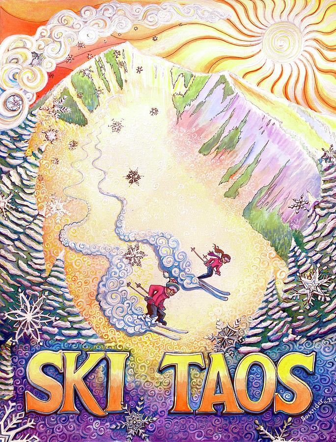 Ski Taos Painting by David Sockrider