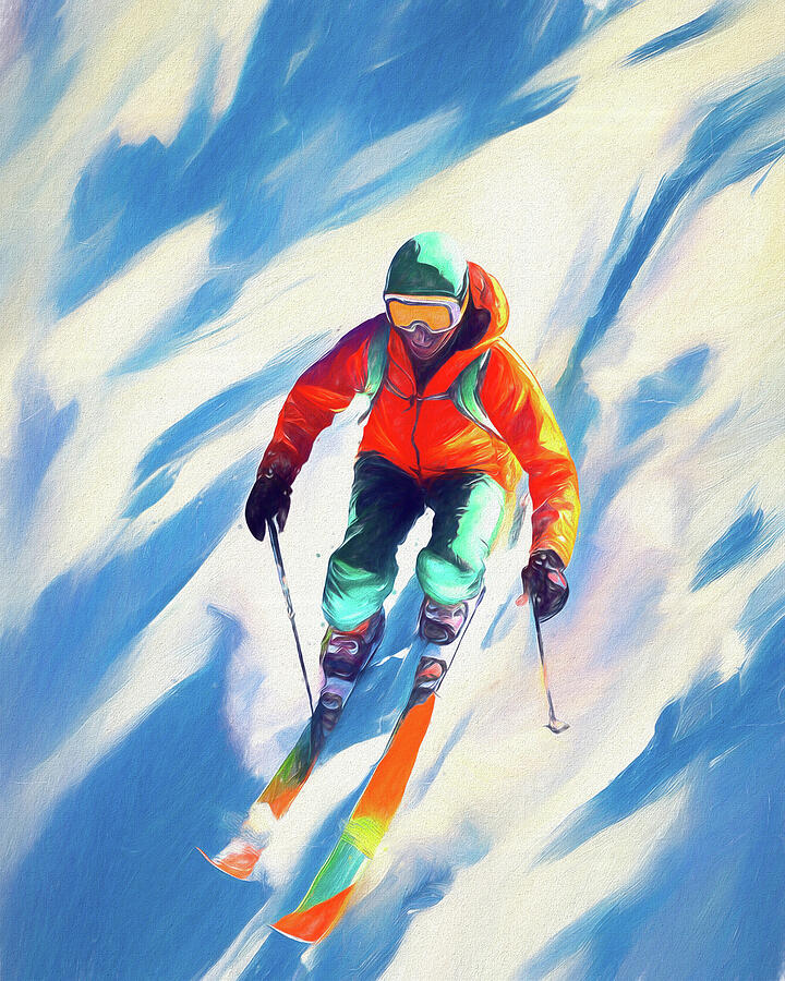 Ski The Slopes Painting by Dan Sproul Ski The Slopes Painting by Dan Sproul