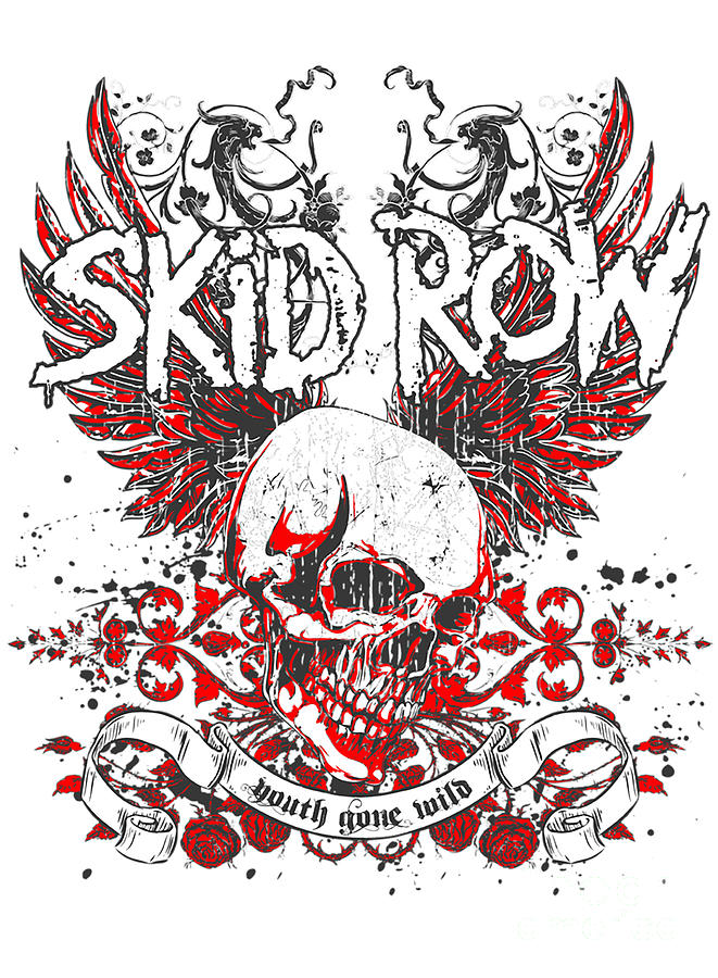 Skid Row Hair Metal Winged Skull Digital Art by Angelina Aberg - Fine ...