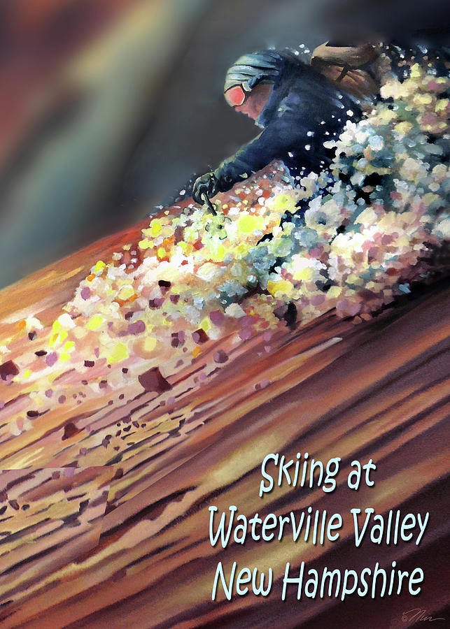 Skiing at Waterville in New Hampshire  Painting by Nancy Griswold