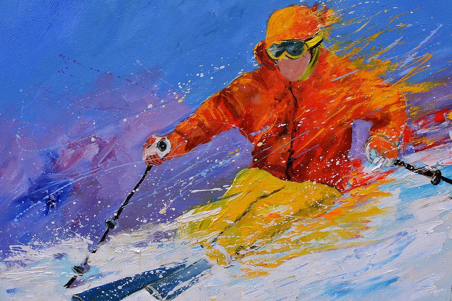 Skiing Painting