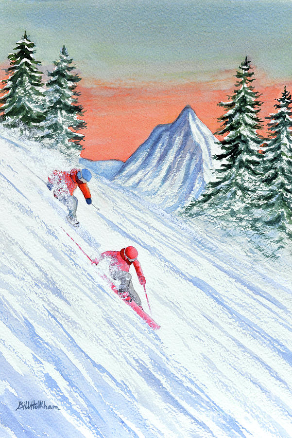 Skiing - Shes Leading The Way Painting