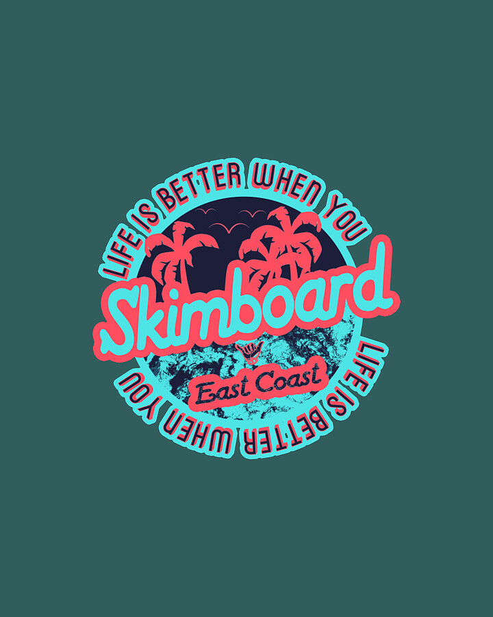 Skimboard East Coast for skimboarder Drawing by Kasiran Wacana