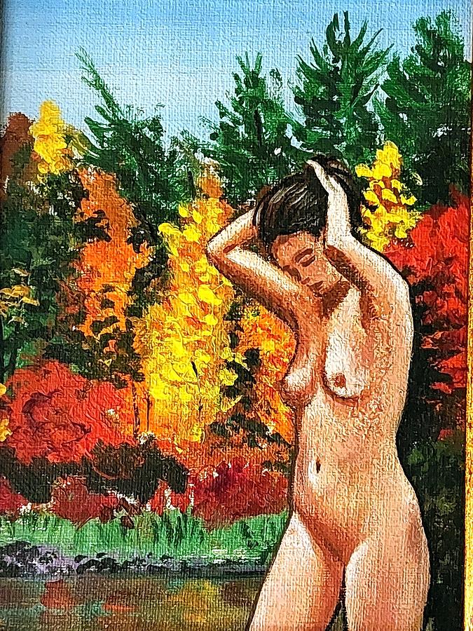 Skinny Dipping in Walden pond Painting by James RODERICK