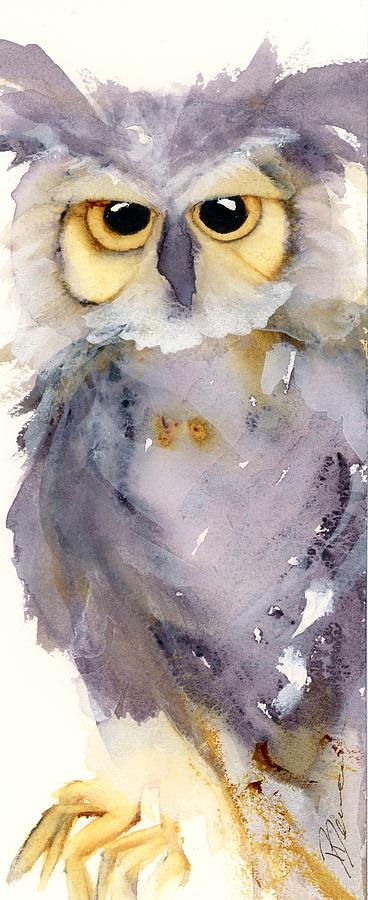 Skinny Owl Painting by Dawn Derman