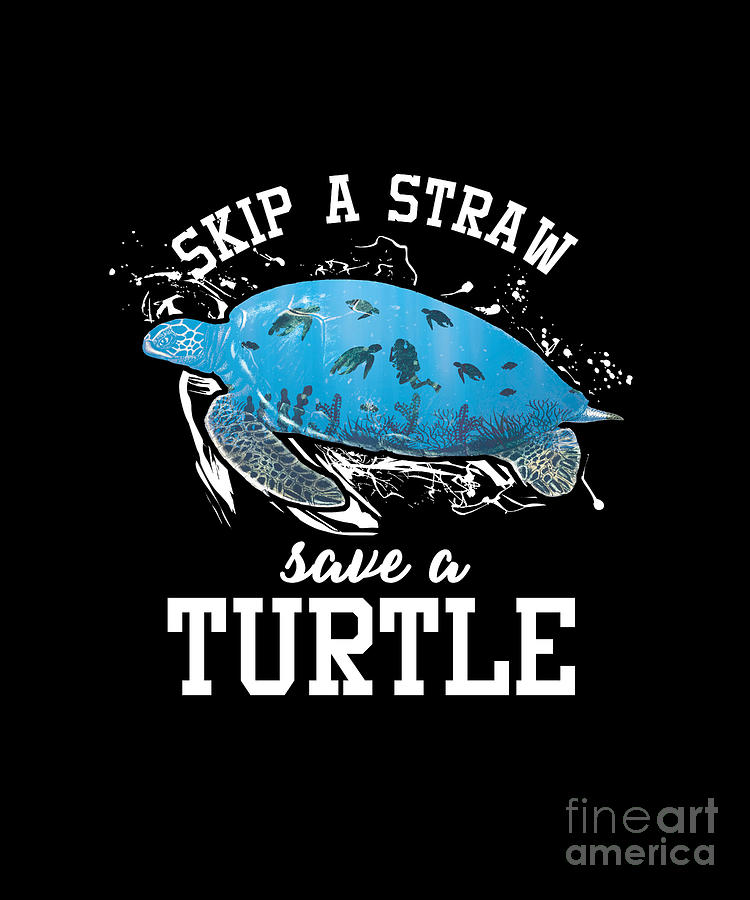 Skip a Straw Save a Turtle Graphic by ssflower · Creative Fabrica
