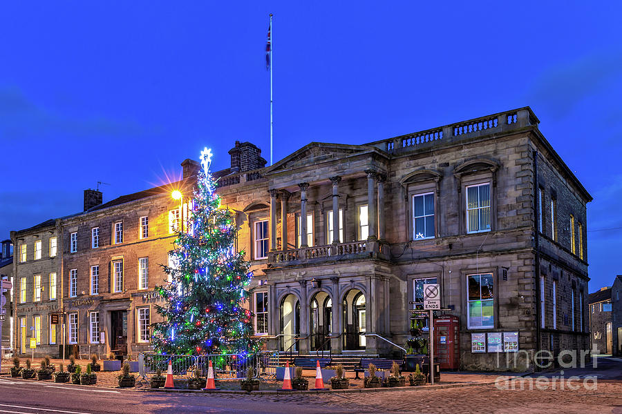 Skipton Christmas Lights 2020 - Town Hall Photograph by Tom Holmes Photography