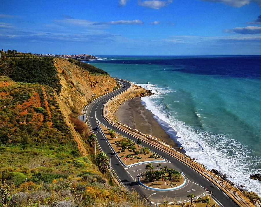 Skirting the Mediterranean, the Coastal Road between Lagos and El Morche, Costa del Sol, Malaga Prov Photograph by Panoramic Images