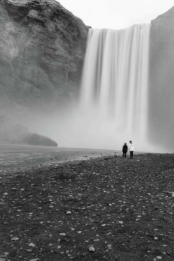 Skogafoss Waterfall Black and White  Photograph by John McGraw