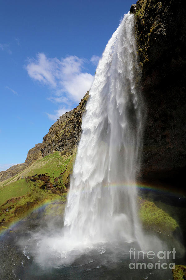 Spring Photograph - Skogafoss Waterfall with Rainbow by Shanna Vincent