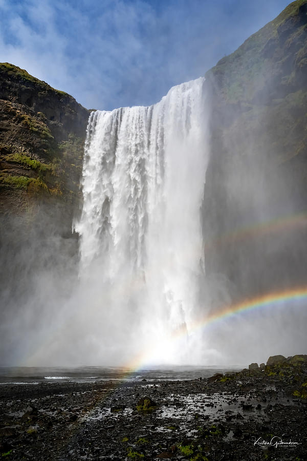 Skogarfoss In Iceland Nature Aesthetic Painting By Tracy Graham 