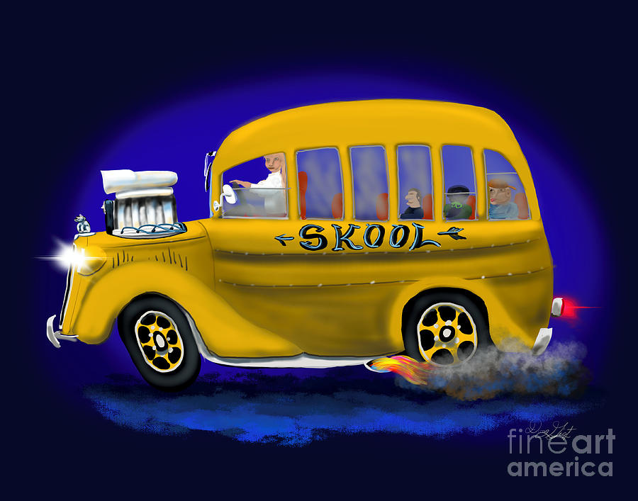 Skool Bus Digital Art by Doug Gist