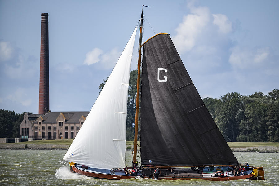 Skûtsje of Grou Classic Frisian sailing Tjalk ship during the 2019 annual SKS Skûcheksilen Photograph by Sjo
